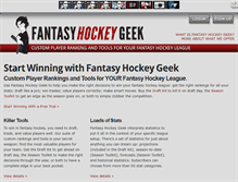 Tablet Screenshot of fantasyhockeygeek.com